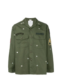 Camicia giacca stampata verde oliva di As65