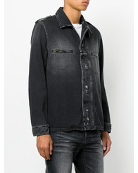 Camicia giacca strappata nera di Saint Laurent