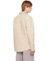 Camicia giacca trapuntata beige di Ksubi