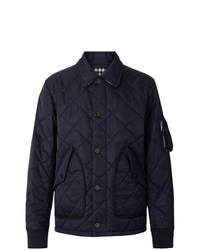 Camicia giacca trapuntata blu scuro di Burberry