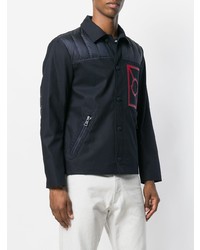 Camicia giacca trapuntata blu scuro di Moncler