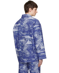 Camicia giacca trapuntata blu di Henrik Vibskov