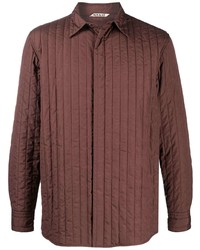 Camicia giacca trapuntata marrone di Auralee