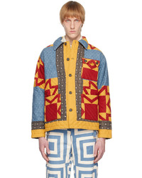 Camicia giacca trapuntata multicolore