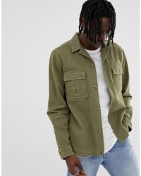 Camicia giacca verde oliva di ASOS DESIGN