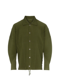 Camicia giacca verde oliva di Homme Plissé Issey Miyake