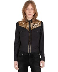 Camicia leopardata nera