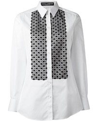 Camicia ricamata bianca di Dolce & Gabbana