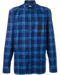 Camicia scozzese blu scuro di Givenchy