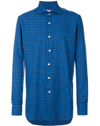 Camicia scozzese blu di Kiton
