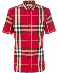 Camicia scozzese rossa di Burberry