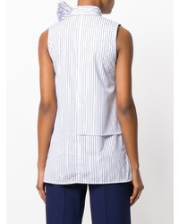Camicia senza maniche a righe verticali bianca di Victoria Victoria Beckham