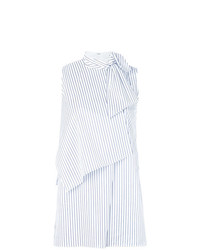 Camicia senza maniche a righe verticali bianca di Victoria Victoria Beckham