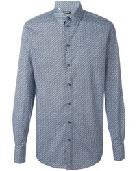 Camicia stampata azzurra di Dolce & Gabbana