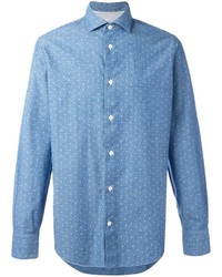 Camicia stampata azzurra di Eleventy