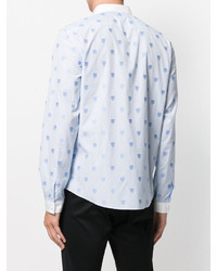 Camicia stampata azzurra di Gucci