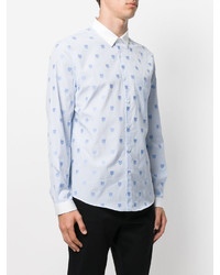 Camicia stampata azzurra di Gucci