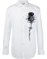 Camicia stampata bianca di Alexander McQueen