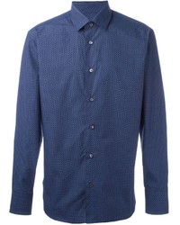 Camicia stampata blu di Salvatore Ferragamo