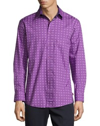 Camicia stampata viola melanzana