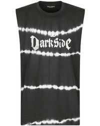 Canotta effetto tie-dye nera di Dolce & Gabbana