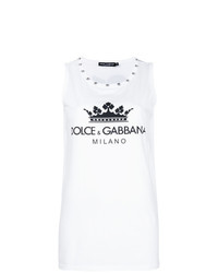 Canotta stampata bianca e nera di Dolce & Gabbana