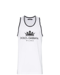 Canotta stampata bianca e nera di Dolce & Gabbana
