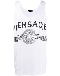 Canotta stampata bianca e nera di Versace