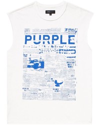 Canotta stampata bianca di purple brand