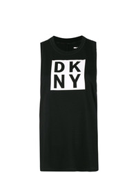 Canotta stampata nera e bianca di DKNY
