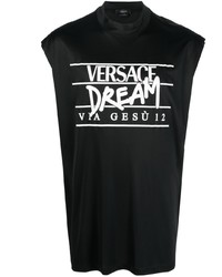 Canotta stampata nera e bianca di Versace