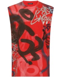 Canotta stampata rossa di Dolce & Gabbana