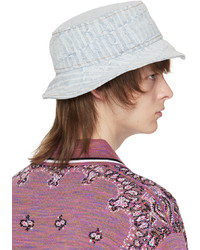Cappello alla pescatora di jeans stampato azzurro di Amiri