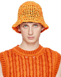 Cappello alla pescatora di paglia arancione