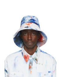 Cappello alla pescatora effetto tie-dye bianco