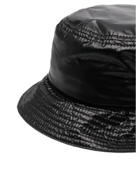 Cappello alla pescatora in pelle stampato nero di Moschino