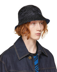 Cappello alla pescatora stampato blu scuro di Versace