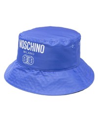 Cappello alla pescatora stampato blu di Moschino