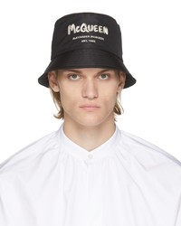 Cappello alla pescatora stampato nero e bianco di Alexander McQueen