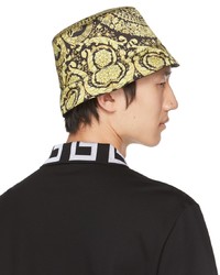 Cappello alla pescatora stampato nero di Versace