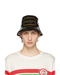 Cappello alla pescatora stampato nero di Gucci