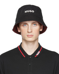 Cappello alla pescatora stampato nero di Hugo