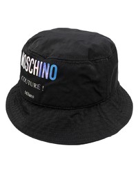Cappello alla pescatora stampato nero di Moschino
