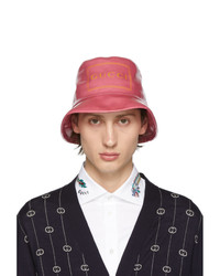 Cappello alla pescatora stampato rosa di Gucci