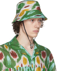 Cappello alla pescatora stampato verde scuro di Erdem