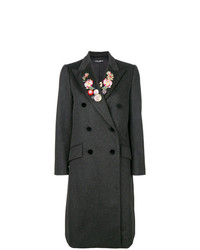 Cappotto a fiori grigio scuro di Dolce & Gabbana