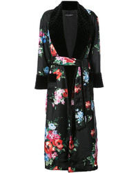 Cappotto a fiori nero di Dolce & Gabbana