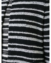 Cappotto a righe orizzontali bianco e nero di Martin Grant