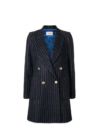 Cappotto a righe verticali blu scuro di Forte Dei Marmi Couture