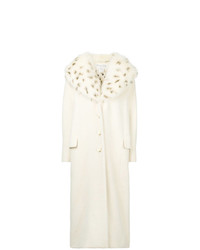 Cappotto con collo di pelliccia bianco di Christian Dior Vintage